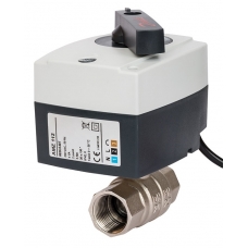 082G5402 | Двухходовой двухпозиц. шаровой клапан AMZ 112, Ду 25, с ВНрезьб., Ру 16, Тмах-130С, латунь ,никелир.,в компл.с электроприводом, U=24B, Арт.082G5402